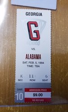 Alabama Crimson Tide vs Georgia Bulldogs (2-5-1994) Basketball Ticket Stub 