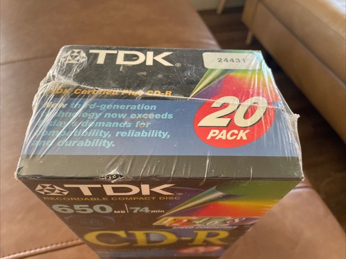TDK CD-R 20 Pack Recordable Compact Discs w/ Jewel Cases 650MB 74 Minutes SEALED - 第 2/3 張圖片