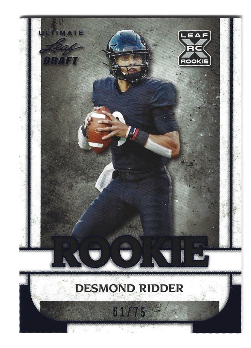 2022 Leaf Ultimate Draft Rookie Exclusive Desmond Ridder Navy Blue # 11 61/75