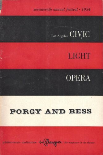 George Gershwin "PORGY and BESS" Cab Calloway / Helen Dowdy 1954 Los Angeles - Picture 1 of 4