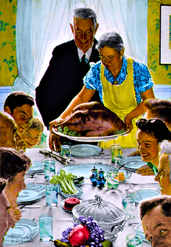 THANKSGIVING - NORMAN ROCKWELL - REFRIGERATOR PHOTO MAGNET 3"X5" - Picture 3 of 3