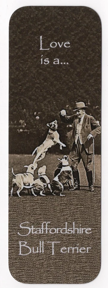 K9-KARDS STAFFORDSHIRE BULL TERRIER BEAUTIFUL DOG BOOKMARK IMAGE BOTH SIDES GREAT GIFT