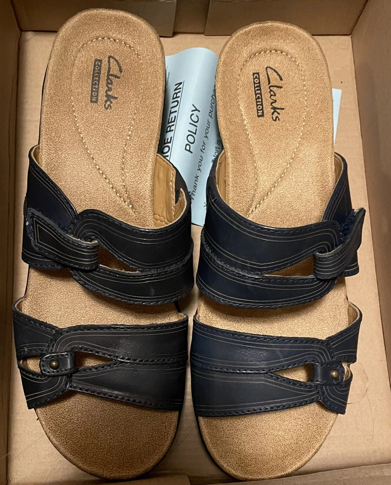 Clarks sandalo donna Hayla Canyon blu mai indossato taglia 7 5