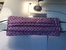 Face Mask - Pink / Black Tiny Dots Reversible  Filter Pocket  Nose Wire 
