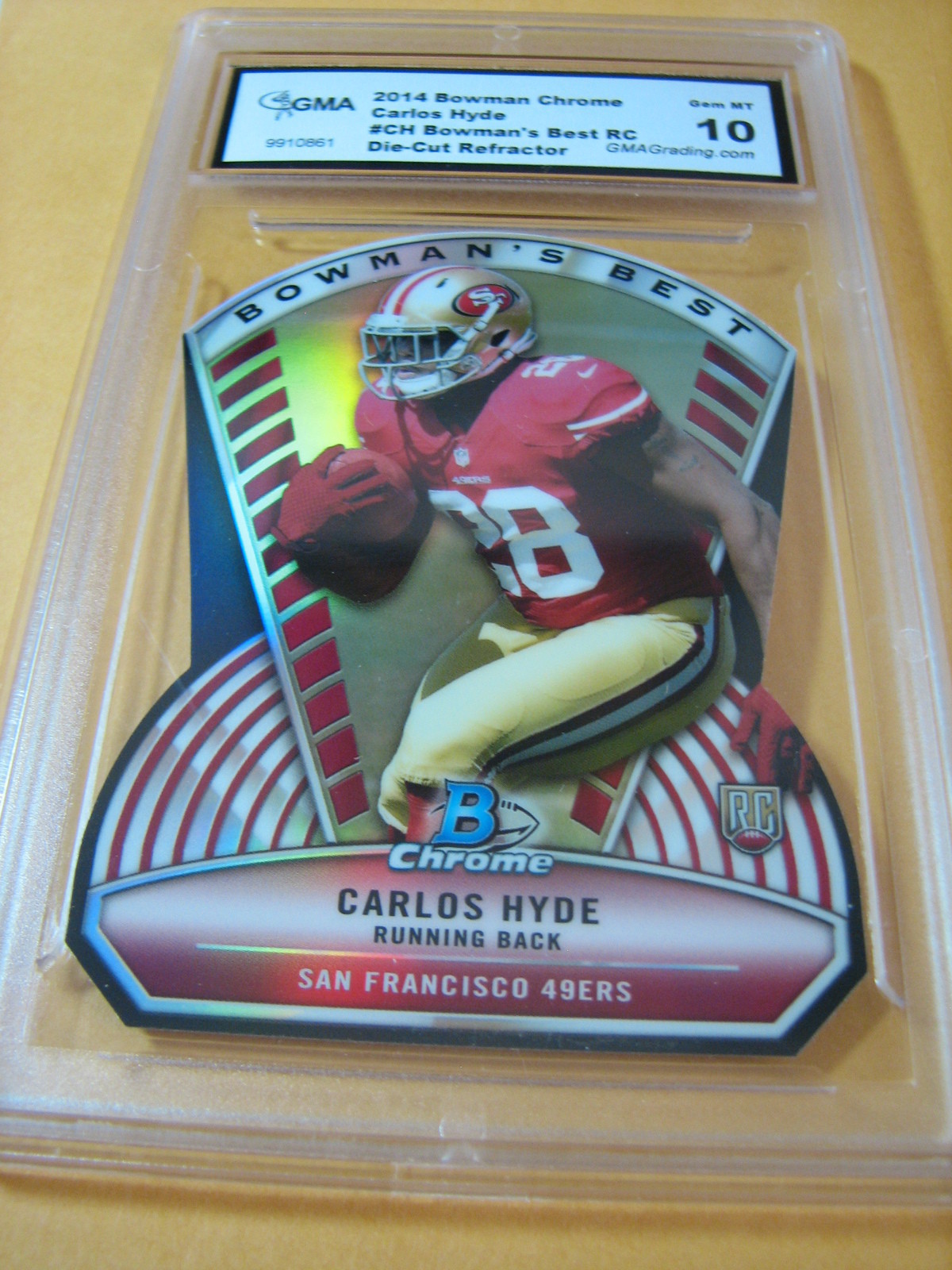Carlos Hyde Topps Chrome Rookie Die-Cut #CH Base
