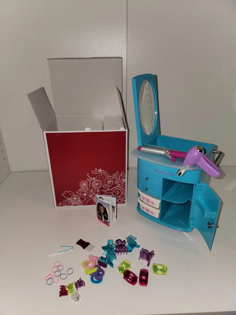 American Girl Truly Blue Hairstyling Caddy Doll Hair Salon & Accessories