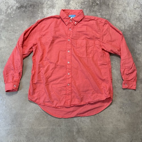 Fresh Produce Shirt Womens Medium Orange Long Sleeve Button Down Cotton