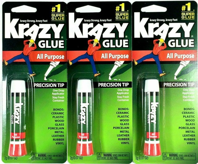 3pack Krazy Glue Instant strong Super Glue crazy fast Tube All Purpose