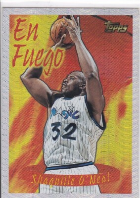 SHAQUILLE O'NEAL Shaq RARE EN FUEGO Orlando Magic 1996 TOPPS Basketball  Card LE!
