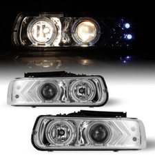 Chrome Headlights For 1999-2002 Chevy Silverado Front Lamp 00-06 Suburban Tahoe