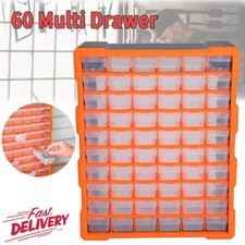 60PCS Multi Drawer Parts Storage Cabinet Unit Organiser Workshop Garage Tool Box