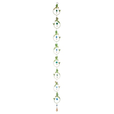 Evergreen,Rain Chain,70''H Hummingbird Circles with Bead Accents Rain Chain