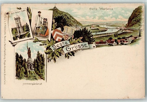 13215365 - 4952 Porta Westfalica Gruss aus - Wappen, Porta Westfalica . Drei