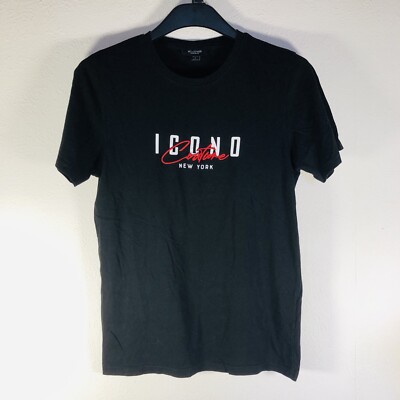 Icono Couture T Shirt Black Mens Size Small Cotton Short Sleeve