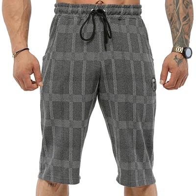 BGSM SPORTSWEAR Shorts Capri Bermuda Gym Sporthose Bodybuilding 1515-GREY