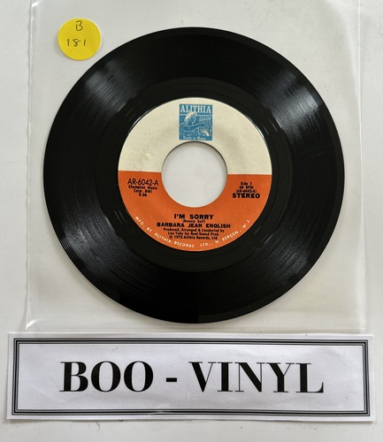 Barbara Jean English - 45 - I'M Sorry Soul Vinyl 7” Record US EX Condition - Bild 3 von 6