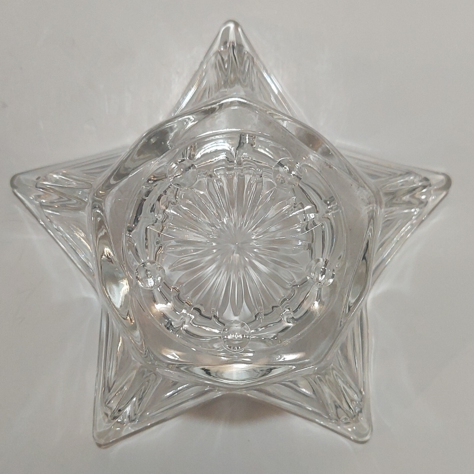 Vtg Set Clear Thick Glass Star Shaped Candle Holders eBay