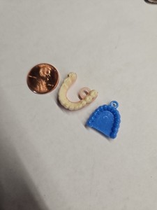 Vintage Cracker Jack Gumball Prize Charm False Teeth Celluloid  Pair