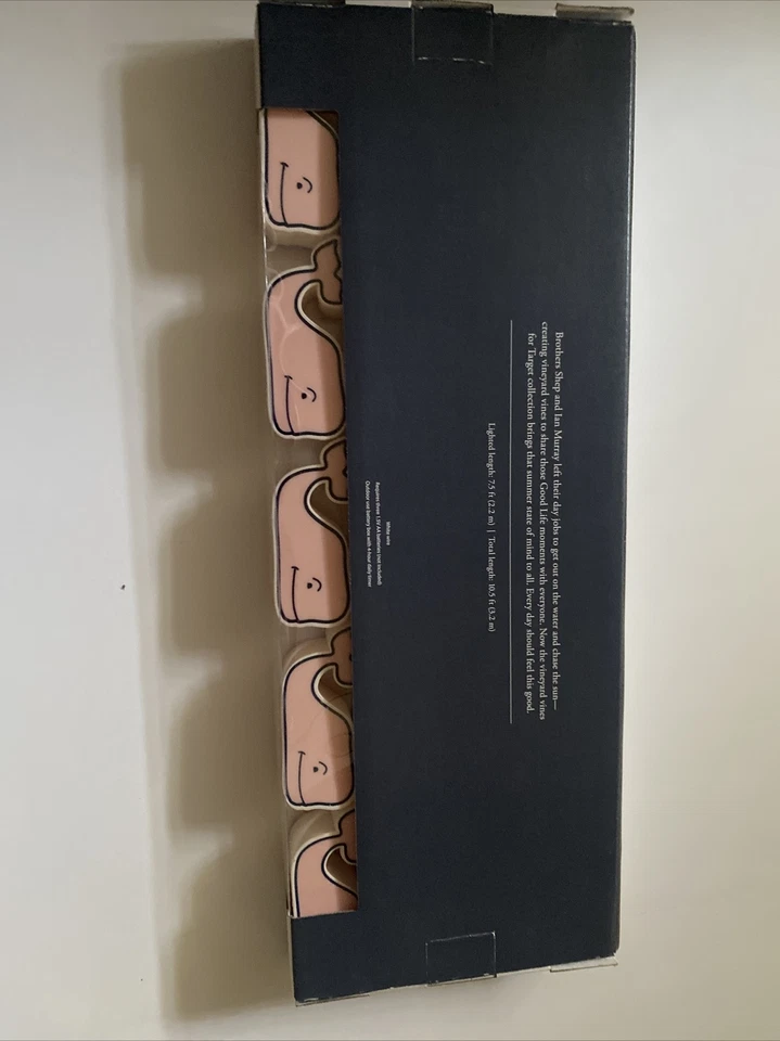 Vineyard Vines for Target 10ct rosa baleia bateria corda luzes LED náuticas - Imagem 4 de 4
