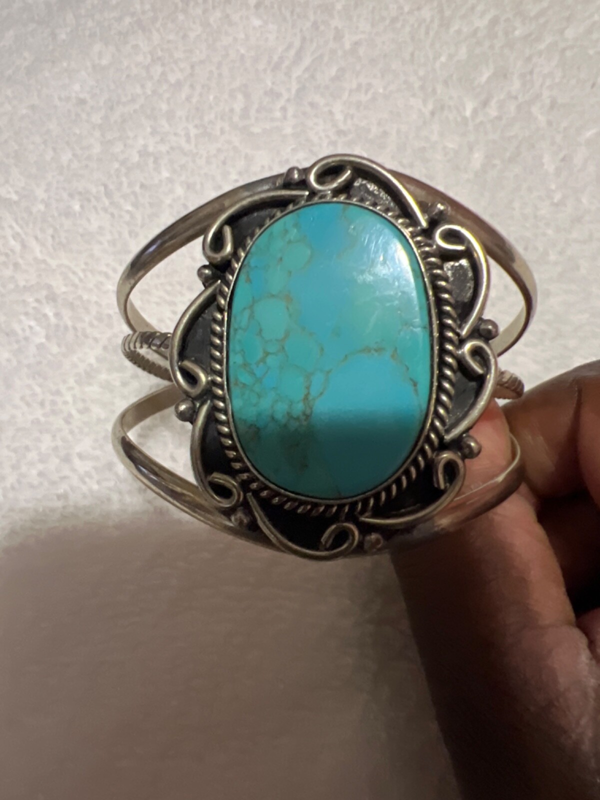 native turquoise stone bangle - image 5