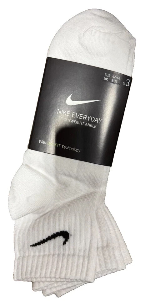 (Paquete de 3) Calcetines Nike Everyday Essential blancos calcetines tobilleros grandes blancos negros Foto 3 de 3