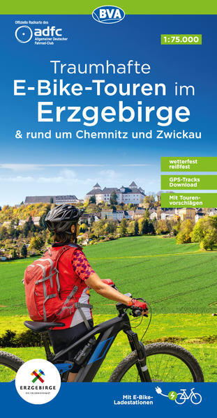 Thumbnail - Adfc-regionalkarte Traumhafte E-bike-touren Erzgebirge, 1:75.000, Mit