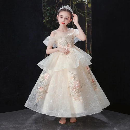 Kids Pageant Evening DressFlower Girl Dress Birthday Party Robe Girls Vestidos - Picture 7 of 18