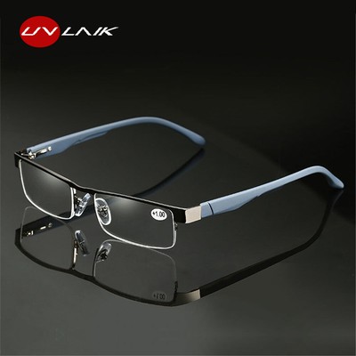 Gafas De Lectura Aleación Para Hombres Negocios LUJO Lentes Hiperopía Lupa +1/+4