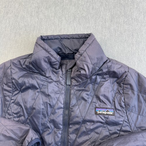 Patagonia Jacket Kids Small 7-8 Dark Purple Nano Puff Diamond Quilt Coat 68006 - Picture 2 of 13