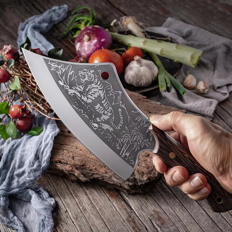 Kitchen Knives Stainless Steel Damascus Chef Butcher Chopper Meat Cleaver  Knife