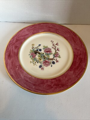 VTG GROSVENOR JACKSON & GOSLING Pink & floral 10.5 in Dinner Plate