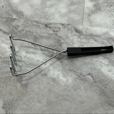 Stainless Steel Potato Masher with Black Handle