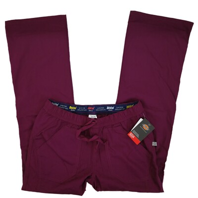Dickies Scrub Pants Women's Stretch Low-Rise Straight Leg