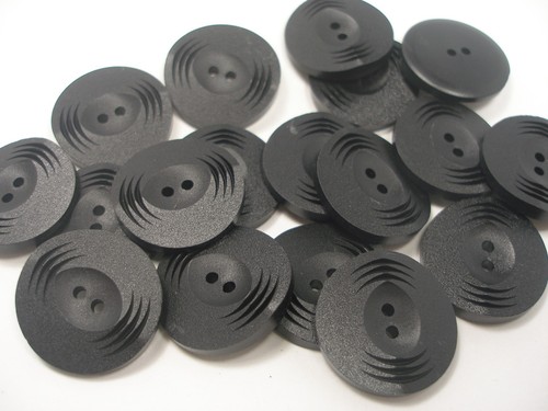 New lots Unique Waved Black Buttons 1 inch, 7/8, 13/16, 5/8 made in Holland #B56 - Picture 1 of 12
