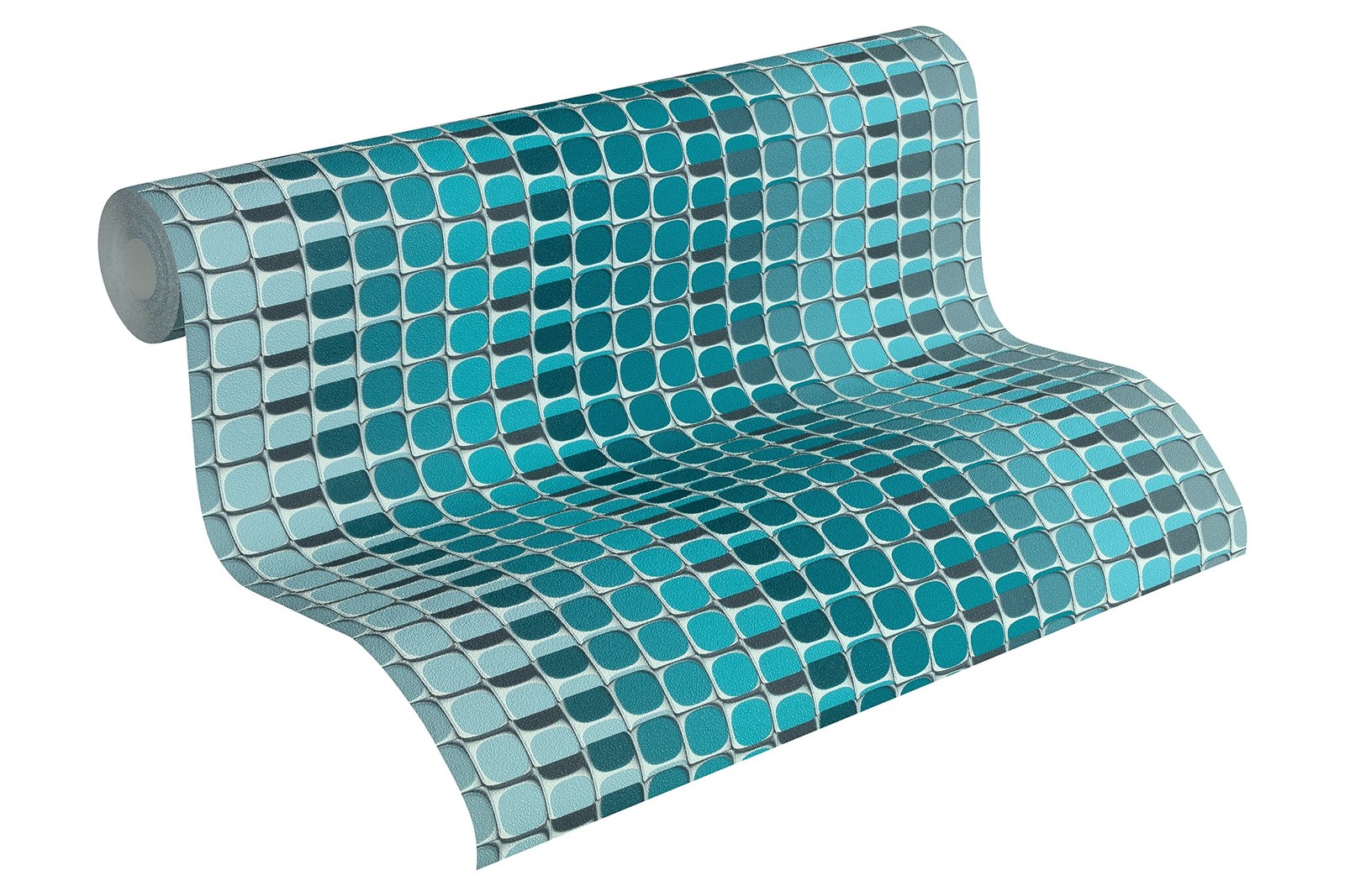 Papier peint intissé Harmony turquoise pour créer un salon cosy et lumineux