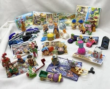 Magic Kinder Mini German Toys Lot Of 38 W/Papers Polar Express Knights Cars Etc