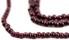 Round Almandine Garnet Beads 3-4mm Red Gemstone 16 Inch Strand