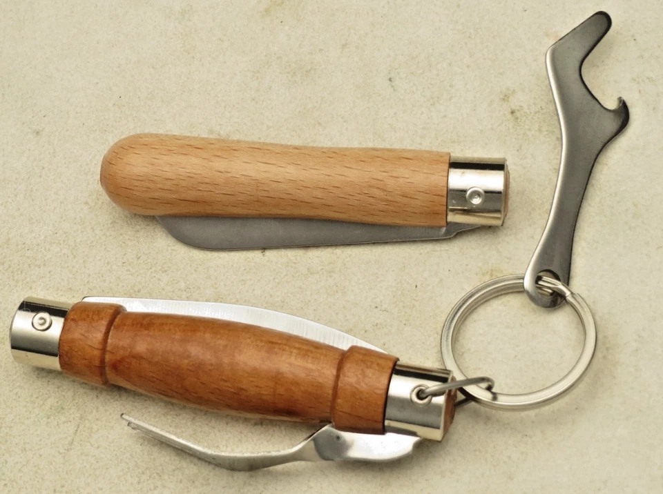 MAM 葡萄牙制造 Slipjoint 折叠刀 - 木柄 - 批量两把未使用 — 第 3/4 张图片