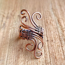 Solid Copper Minimalist Healing Handmade Unisex Ring, Heart