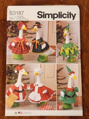 PORCH GOOSE Simplicity S3187 - 6 Christmas Patterns Carolers Santa Elf Mrs Claus