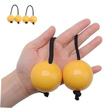 2 Pairs Aslatua Shakers, Kashaka Musical Percussion Instrument African Yellow