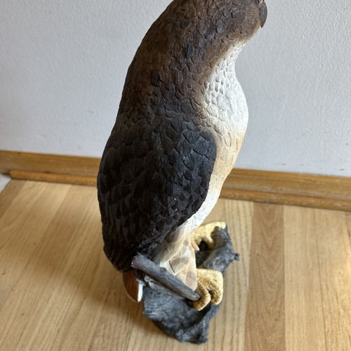Uccellino in legno intagliato a mano a grandezza naturale coda rossa falco su animale classici design unito 94 - Foto 6 di 8