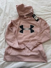 NWT Women's Under Armour Pink Loose Fit Cold Gear Hoodie Size Medium Pullover