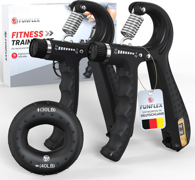 FUNFLEX Handtrainer Fingertrainer, Griffkraft Trainer 2Er Set, 5-60Kg Einstellba
