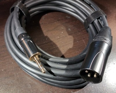 TRS 3.5mm 1/8'' input to XLR 3-pin Microphone-type output jack 15 ft. NEW