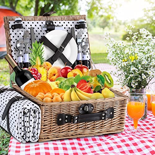 Picnic Basket for 4 Persons with Waterproof Picnic Blanket and Insulated - Bild 2 von 6
