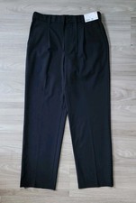 UNIQLO Pleated Pants Men's Medium Navy Tapered Casual Stretch  Preppy NWT