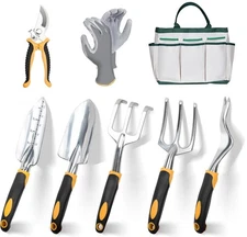 Garden Tools, 8 Piece Heavy Duty Gardening Tools Set with Non-Slip Grip, Stai...