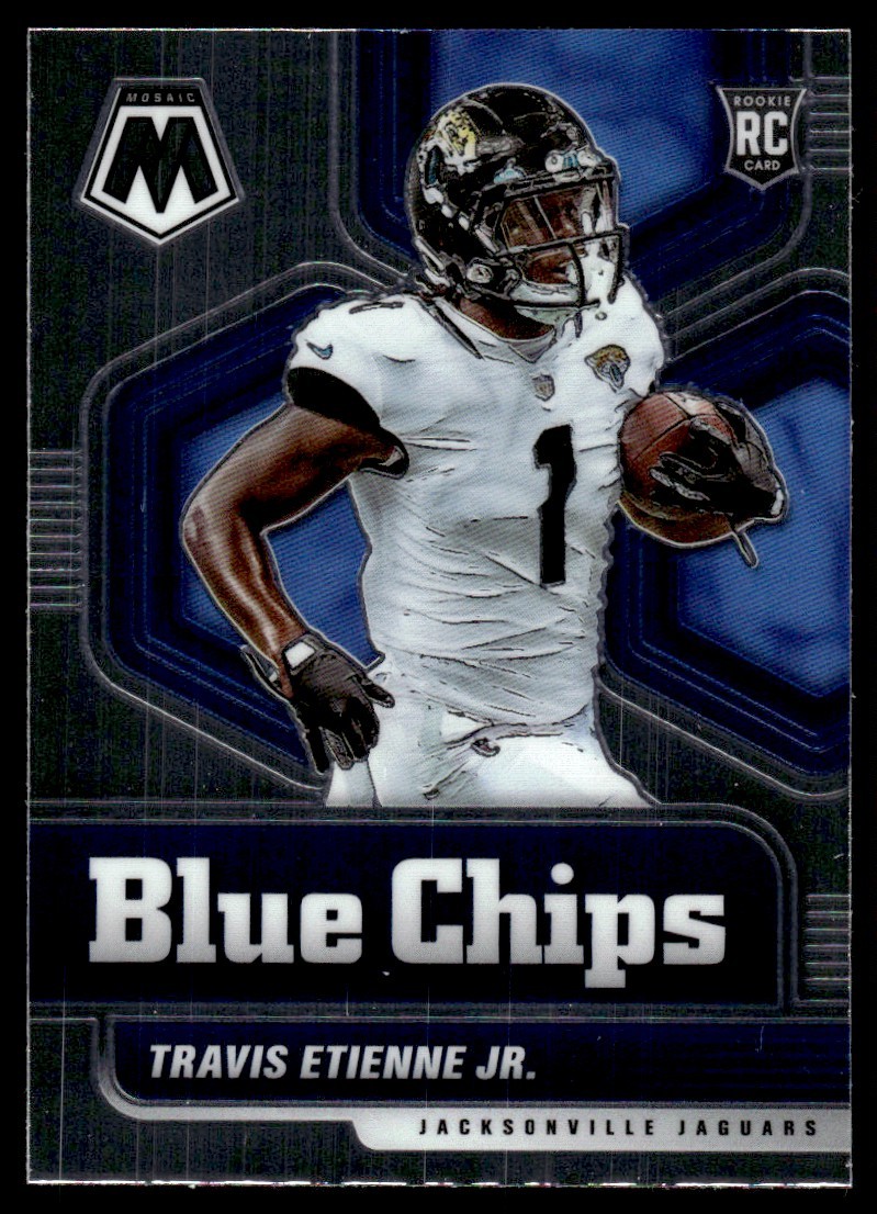 2021 Panini Mosaic Blue Chips Travis Etienne Jr. Jacksonville Jaguars #13