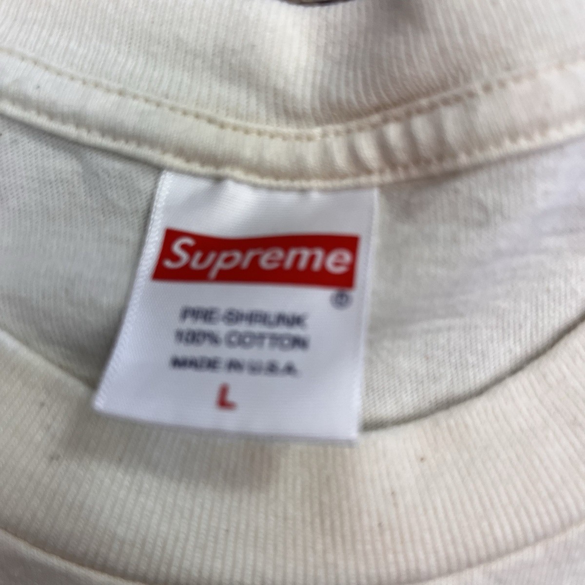 Supreme Cross Box Logo Tee Cream Size Large (FW20) (PREOWNED) | eBay